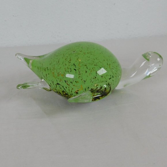 Gorgeous Designs Handblown Glass Green Sea Turtle Table Decor 8 in Paperweight - Picture 5 of 7